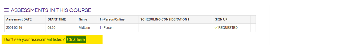 Screenshot highlighting where button is on exam portal to email instructor directly